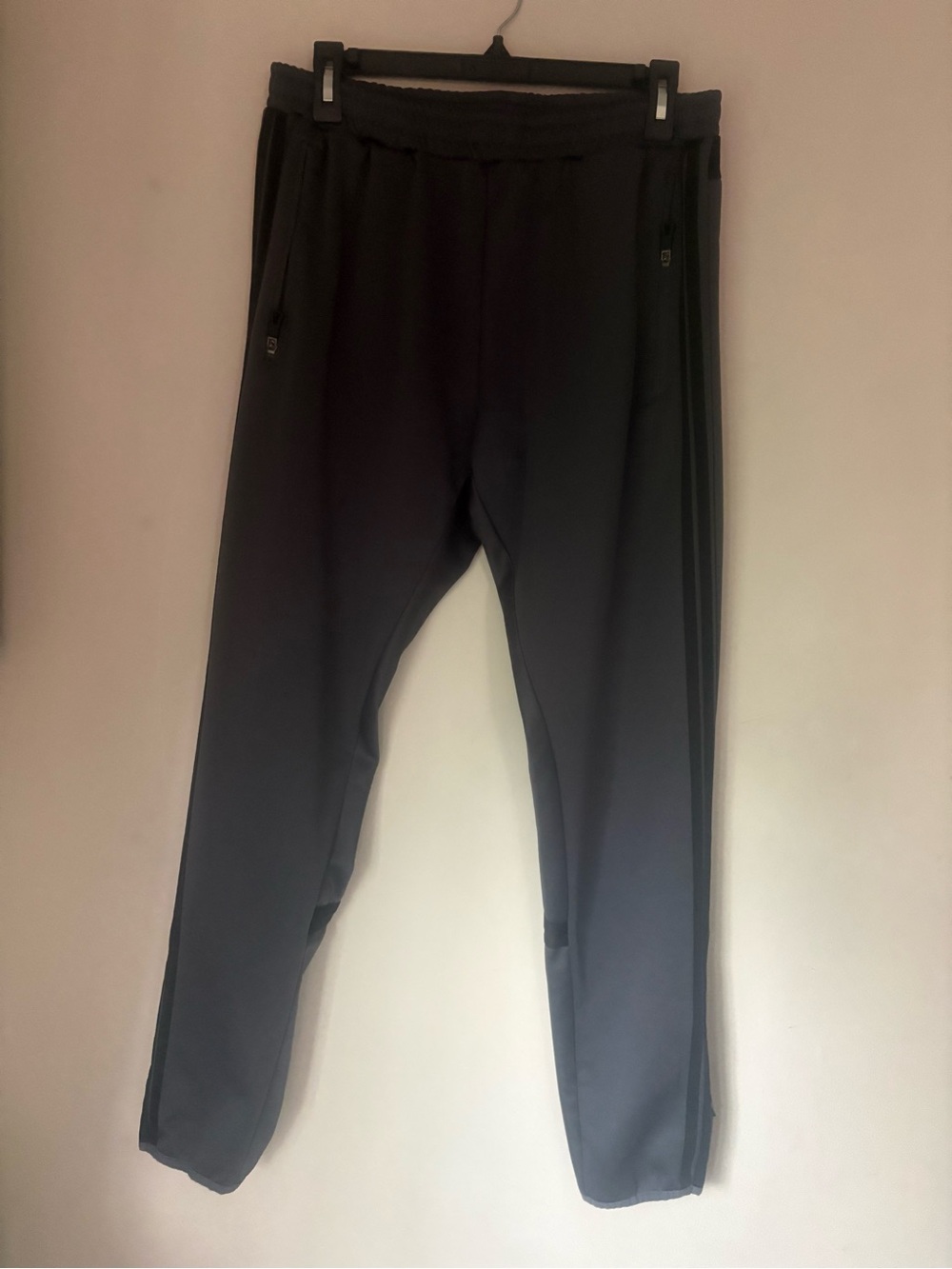 Woman’s Black Athletic Track Pants with Side Stripes